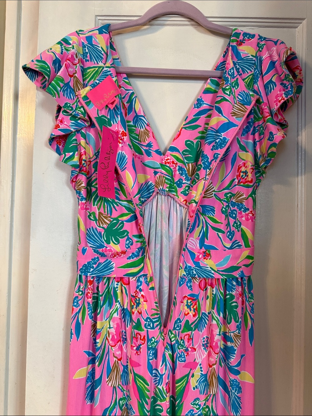 NWT Lilly Pulitzer “Verona Flutter Sleeve” Maxi Dress Size 2 - Picture 12 of 12